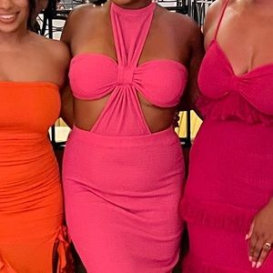 Midi length pink bodycon